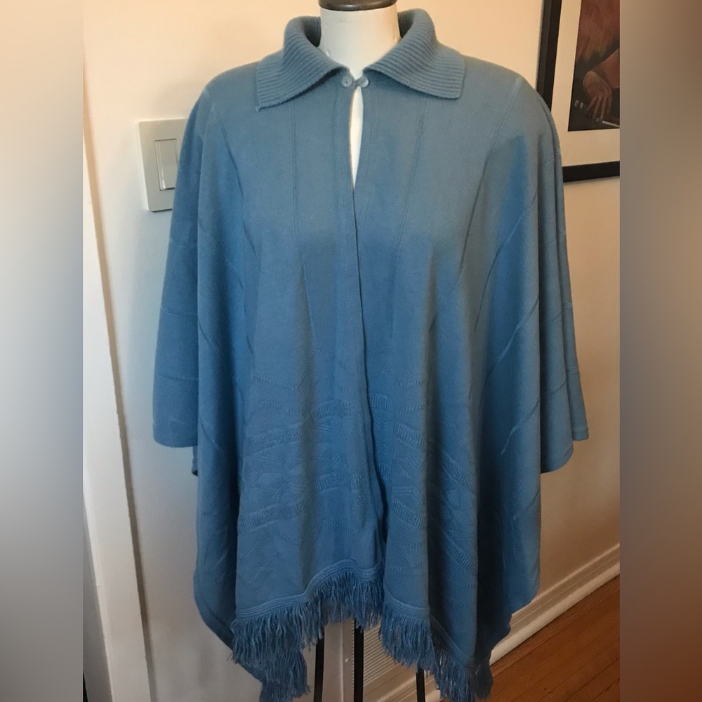 Alexia Light Blue Poncho/Cape- Size M/L